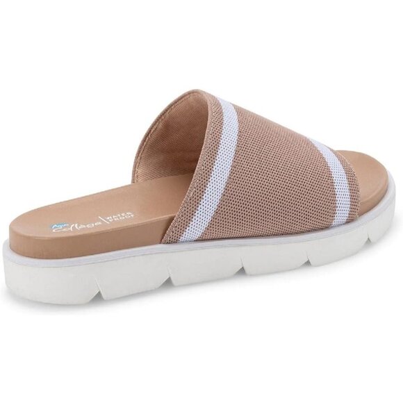 Aqua College Womens Katalina Waterproof Slip on Pool Slides Sandal Tan Size 9.5M - Picture 3 of 4